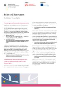 Selected Resources. Conflict and Human Rights