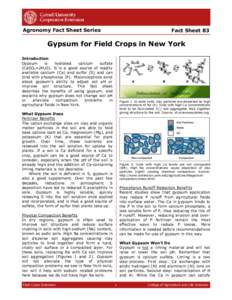 Agronomy Fact Sheet Series  Fact Sheet 83 Gypsum for Field Crops in New York Introduction