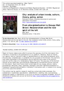 From alterglobalization to Occupy Wall Street