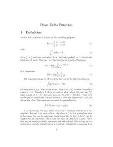 Dirac Delta Function 1