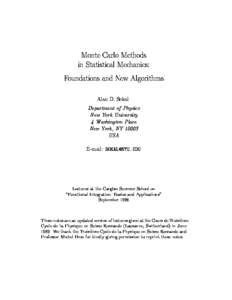 Monte Carlo Methods in Statistical Mechanics: Foundations and New Algorithms