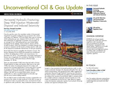 Unconventional Oil & Gas Update NEWS FROM ENVIRON Oil and Gas Regulatory Beat