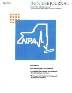 VOL3 NO.3 WINTER[removed]JNPA THE JOURNAL Public Policy & Practice News of The Nurse Practitioner Association New York State