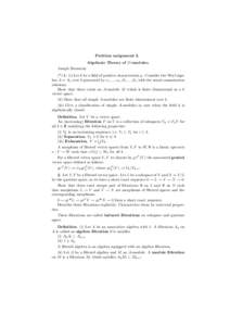 Problem assignment 2. Algebraic Theory of D-modules. Joseph Bernstein (*) 1. (i) Let k be a field of positive characteristic p. Consider the Weyl algebra A = An over k generated by x1 , ..., xn , ∂1 , ..., ∂n with th
