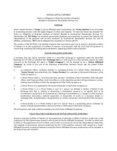 VESTAR CAPITAL PARTNERS Policy on Mitigation of Potential Conflicts of Interest Related to Institutional Shareholder Services Inc. PURPOSE Vestar Capital Partners (“Vestar”) and its affiliated funds (collectively, th