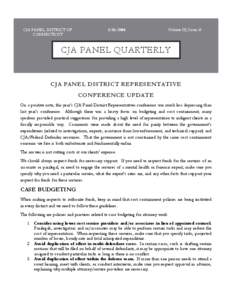 CJA PANEL, DISTRICT OF CONNECTICUT[removed]Volume III, Issue 10