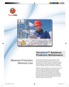 TerraViewTM Solutions: Predictive Maintenance Maximize Production Minimize Cost