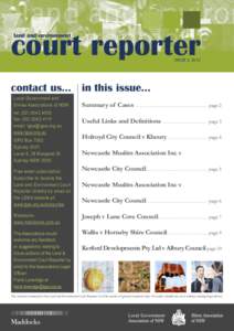 court reporter land and environment ISSUE 2, 2012  contact us... in this issue...
