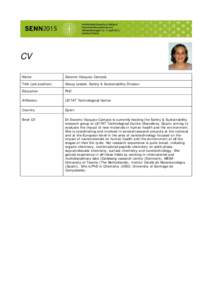 CV Name Socorro Vázquez-Campos  Title (job position)