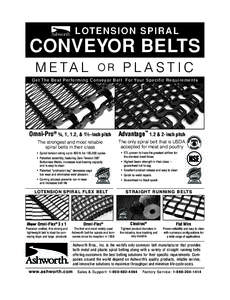 LOTE N S ION S P IR A L  CONVEYOR BELTS M E TA L  OR