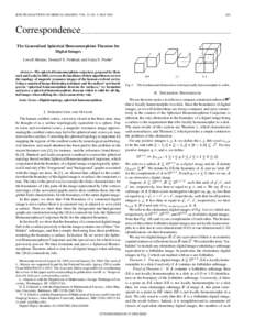 IEEE TRANSACTIONS ON MEDICAL IMAGING, VOL. 23, NO. 5, MAYCorrespondence________________________________________________________________________ The Generalized Spherical Homeomorphism Theorem for