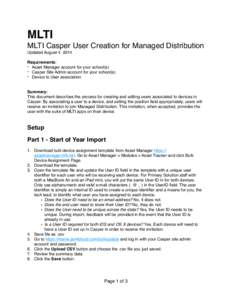 MLTI Casper User Creation for Managed Distribution