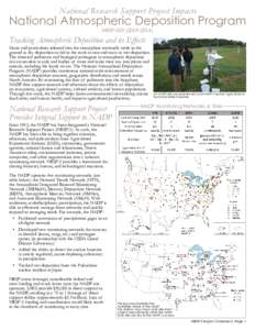 National Research Support Project Impacts  National Atmospheric Deposition Program NRSP)  Tracking Atmospheric Deposition and its Effects
