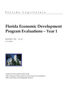 Florida Economic Development Program Evaluations – Year 1