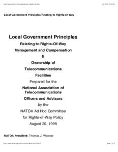 Local Government Principles Relating to Rights-of-Way:40 AM Local Government Principles Relating to Rights-of-Way