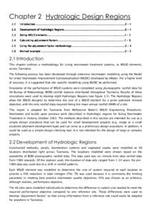 Chapter 2 Hydrologic Design Regions 2.1 Introduction ................................................................ ................................................................................................ .....