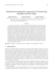 Genome Informatics 15(2): 161–Statistical and Integrative Approach for Constructing Biological Network Maps