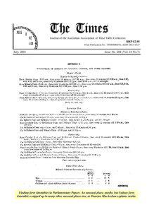 The Times Journal of the Australian Association of Time Table Collectors RRP $2.95