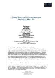 Global Sharing of Information about Prehistoric Rock Art