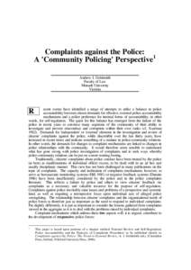 Complaints against the police : a 'community policing' perspective
