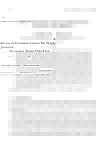 30  Genome Informatics 13: 30–Analysis of Common k-mers for Whole Genome Sequences Using SSB-Tree