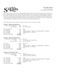 The Salida Utilities  The Salida Utilities 2013 Water & Sewer Rates Sample Calculation of Quarterly Bill