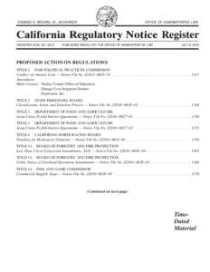 California Regulatory Notice Register 2016, Volume No. 28-Z