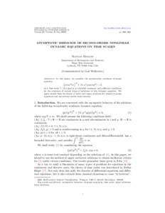 DISCRETE AND CONTINUOUS DYNAMICAL SYSTEMS SERIES B Volume 13, Number 3, May 2010 doi:dcdsbxx pp. 609–622