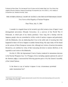 THE INTERNATIONAL COURT OF JUSTICE AND THE SCOTTISH HIGH COURT
