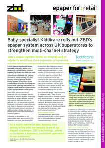 Baby specialist Kiddicare rolls out ZBD’s epaper system across UK superstores to strengthen multi-channel strategy