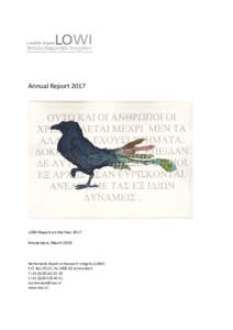 Annual ReportLOWI Report on the Year 2017 Amsterdam, MarchNetherlands Board on Research Integrity (LOWI)