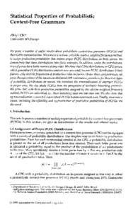 Statistical Properties of Probabilistic Context-Free Grammars Z h i y i Chi*