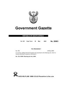 Government Gazette REPUBLIC OF SOUTH AFRICA VolCape Town