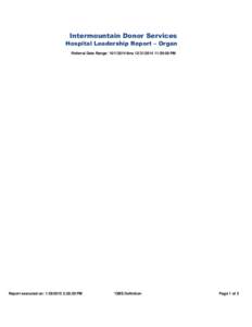 Hospital Leadership Organ Report