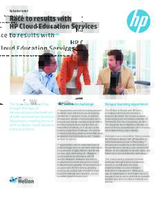 Solution brief  Race to results with HP Cloud Education Services HP Helion Professional Services