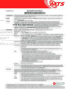 Metropolitan Transit System  November 2013 MTS Bus Operations