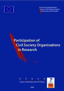 Civil Society Organisations, Actors in the European System of Research and Innovation Participation of Civil Society Organisations