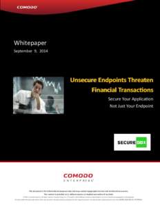 Whitepaper September 9, 2014 Unsecure Endpoints Threaten Financial Transactions Secure Your Application