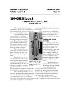 INDIANA GENEALOGIST Volume 18, Issue 3 SEPTEMBER 2007 Page 45