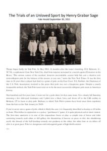 Microsoft Word - The Trials of an Unloved Sport by Henry Grabar Sage – Yale Herald September 30, 2011.docx