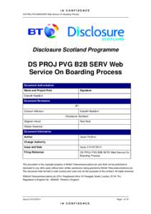 IN CONFIDENCE DS PROJ PVG B2B SERV Web Service On Boarding Process Disclosure Scotland Programme  DS PROJ PVG B2B SERV Web