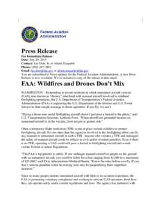 Federal Aviation Administration / Emerging technologies / Aviation in the United States / Unmanned aerial vehicles / Robotics / Federal Aviation Regulations / Michael Huerta / Flight Standards District Office / Pilot / Regulation of unmanned aerial vehicles / Commercial UAS Modernization Act
