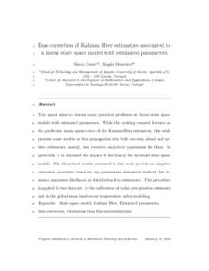 2  Bias-correction of Kalman filter estimators associated to a linear state space model with estimated parameters  3
