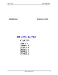 OECD SIDS  HYDROTROPES