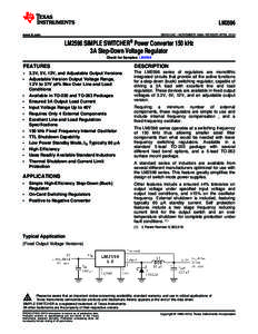 LM2596 www.ti.com SNVS124C – NOVEMBER 1999 – REVISED APRILLM2596 SIMPLE SWITCHER® Power Converter 150 kHz