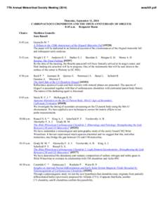 77th Annual Meteoritical Society Meeting[removed]sess501.pdf Thursday, September 11, 2014 CARBONACEOUS CHONDRITES AND THE 150TH ANNIVERSARY OF ORGUEIL