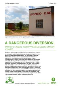 A Dangerous Diversion: Will the IFC’s flagship health PPP bankrupt Lesotho’s Ministry of Health?