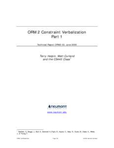 ORM 2 Constraint Verbalization: Part 1