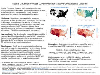 Spatial Gaussian Process (GP) models for Massive Geostatistical Datasets Spatial Gaussian Process (GP) models—subsume kriging—for point-referenced geospatial datasets provide a statistically valid framework for predi
