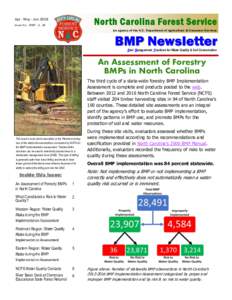 Apr - May - Jun 2018 Issue No. BMPAn agency of the N.C. Department of Agriculture & Consumer Services BMP Newsletter Best Management Practices for Water Quality & Soil Conservation